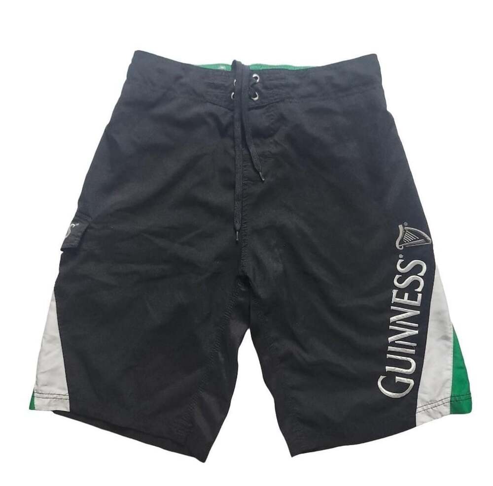 Guinness Official Merchandise Men's Black Green White Swim Trunks Board Shorts S